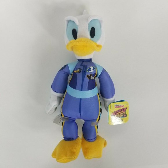 Disney Junior Mickey And The Roadster Racers Donald Duck Plush Blue Racer New - Picture 12 of 12